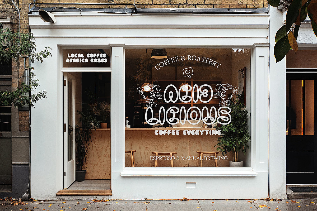 VT Bomble–Unique Bubble Display Font, a Font by ViactionType (Photo 7 of 11)