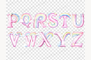Rainbow Alphabet Clipart, a Decorative Illustration by GlamArtZhanna (Thumbnail 6 of 7)