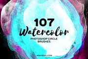107 Watercolor Circles. PS Brushes, a Brush Add-On by Masherdraws (Thumbnail 7 of 12)