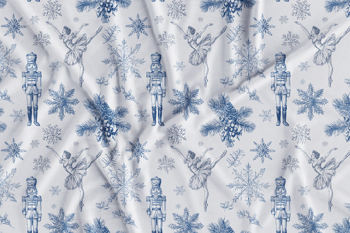 Christmas Toile Seamless Patterns, a Pattern Graphic by Olya Creative (Photo 17 of 21)