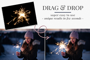 Bright Sparklers Photo Overlays