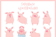 Funny pig - calendar 2019, a Seasonal Illustration by Artnis (Thumbnail 6 of 12)
