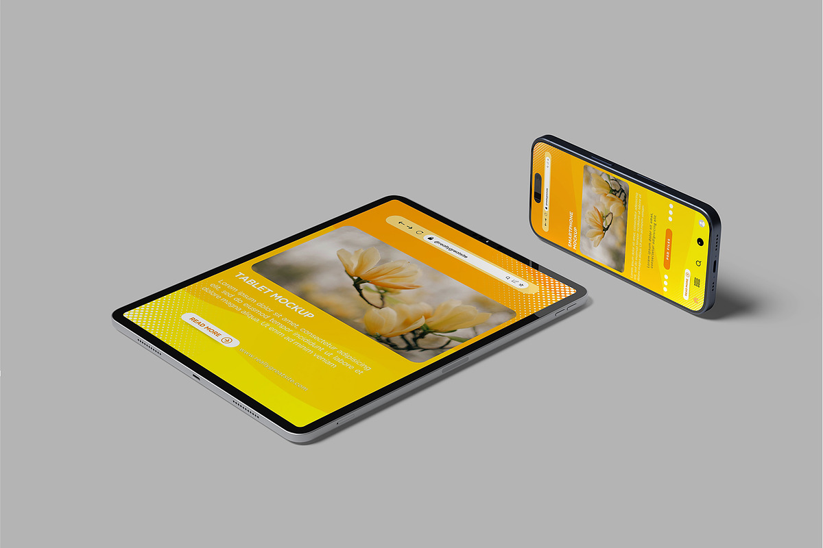 Tablet & Phone Mockup, a Device Mockup by rizalamora (Photo 6 of 11)