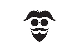 Man With Beard And Mustache Logo