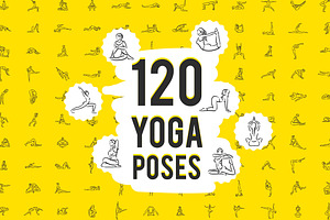 120 yoga poses set