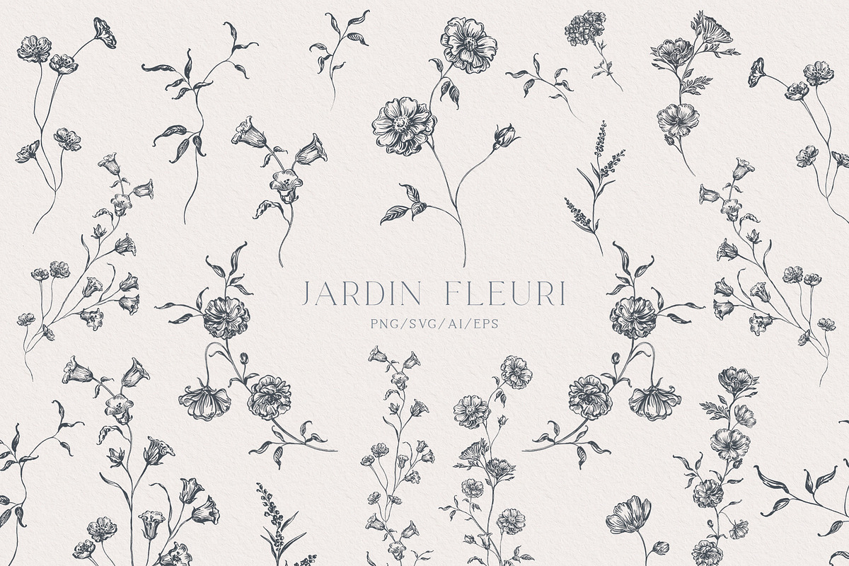 Line Art Flowers vector collection, a Decorative Illustration by Sensual Art (Photo 1 of 10)