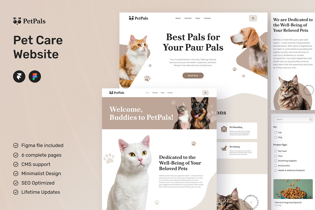 PetPals - Pet Care Website Framer, a Websites & App Template by peterdraw (Photo 1 of 5)