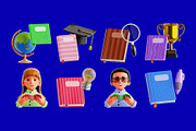 Book 3D Icon Set, an Object 3D Model by Eklip Studio (Thumbnail 2 of 3)