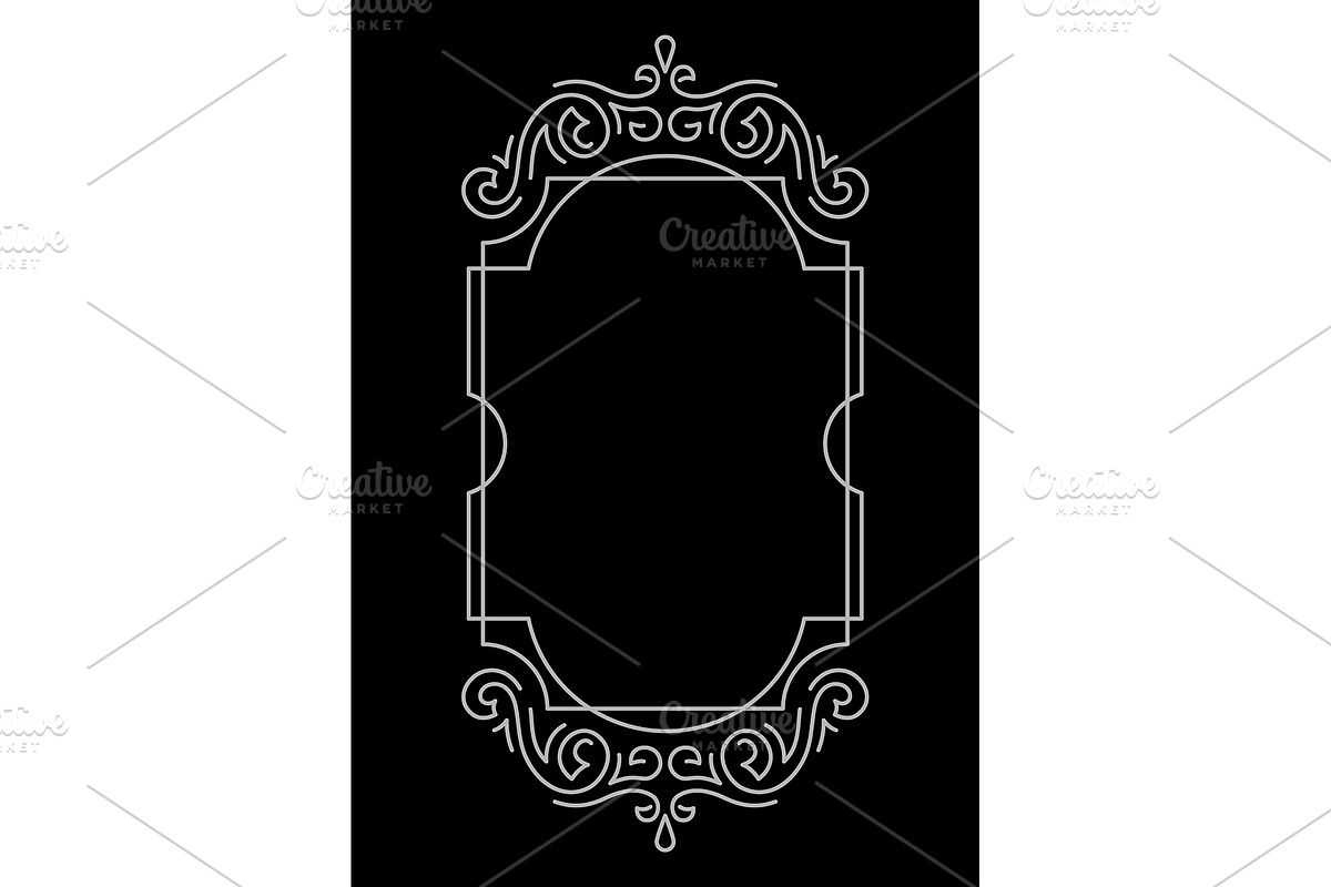 Line curl frame., a Decorative Illustration by incomible