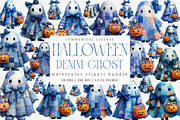 Halloween Blue Denim Ghost PNG, an Illustration by SinaCreation (Thumbnail 1 of 7)