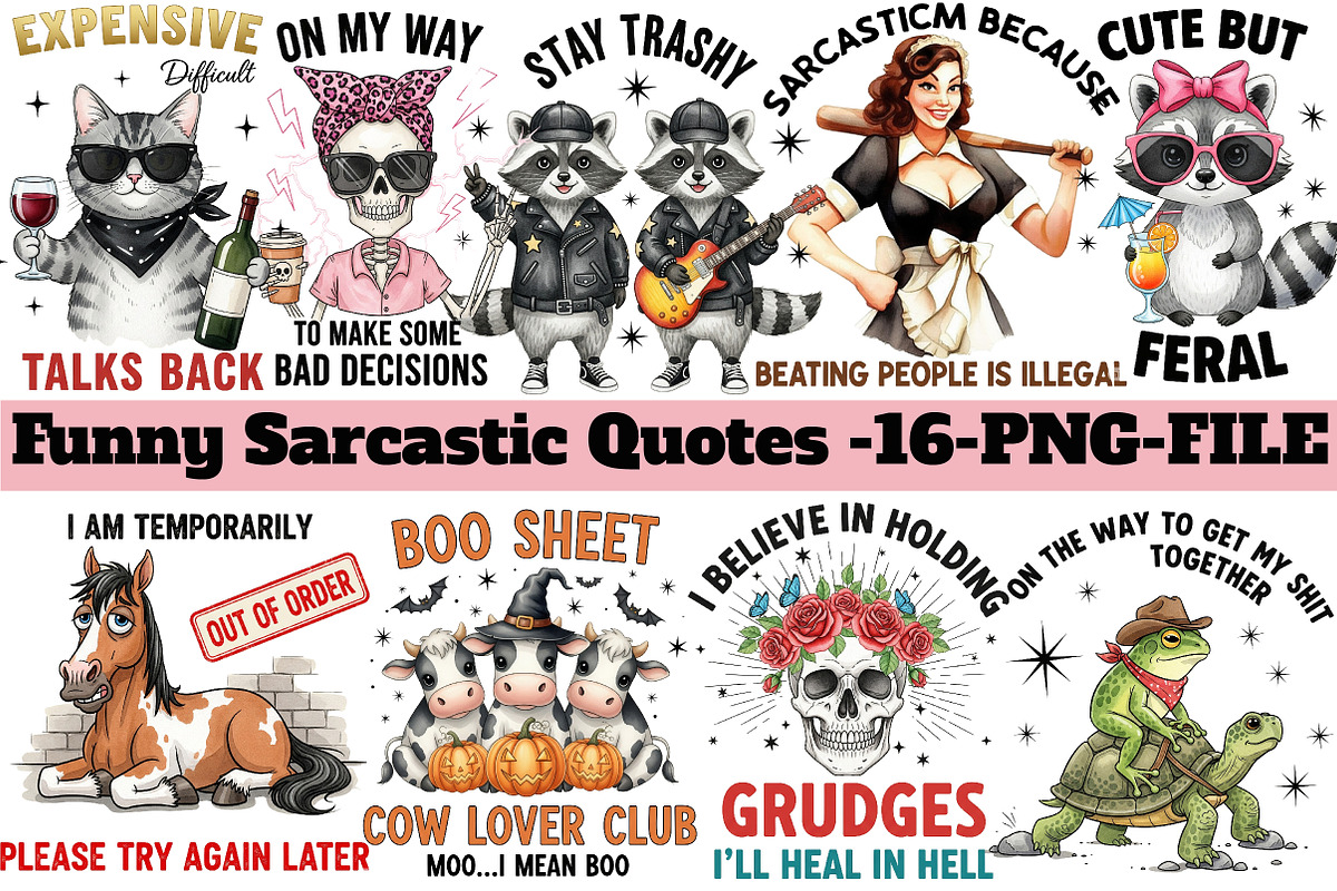 Funny Sarcastic Sublimation Quotes, an Illustration by DreamArtGraphic (Photo 1 of 5)