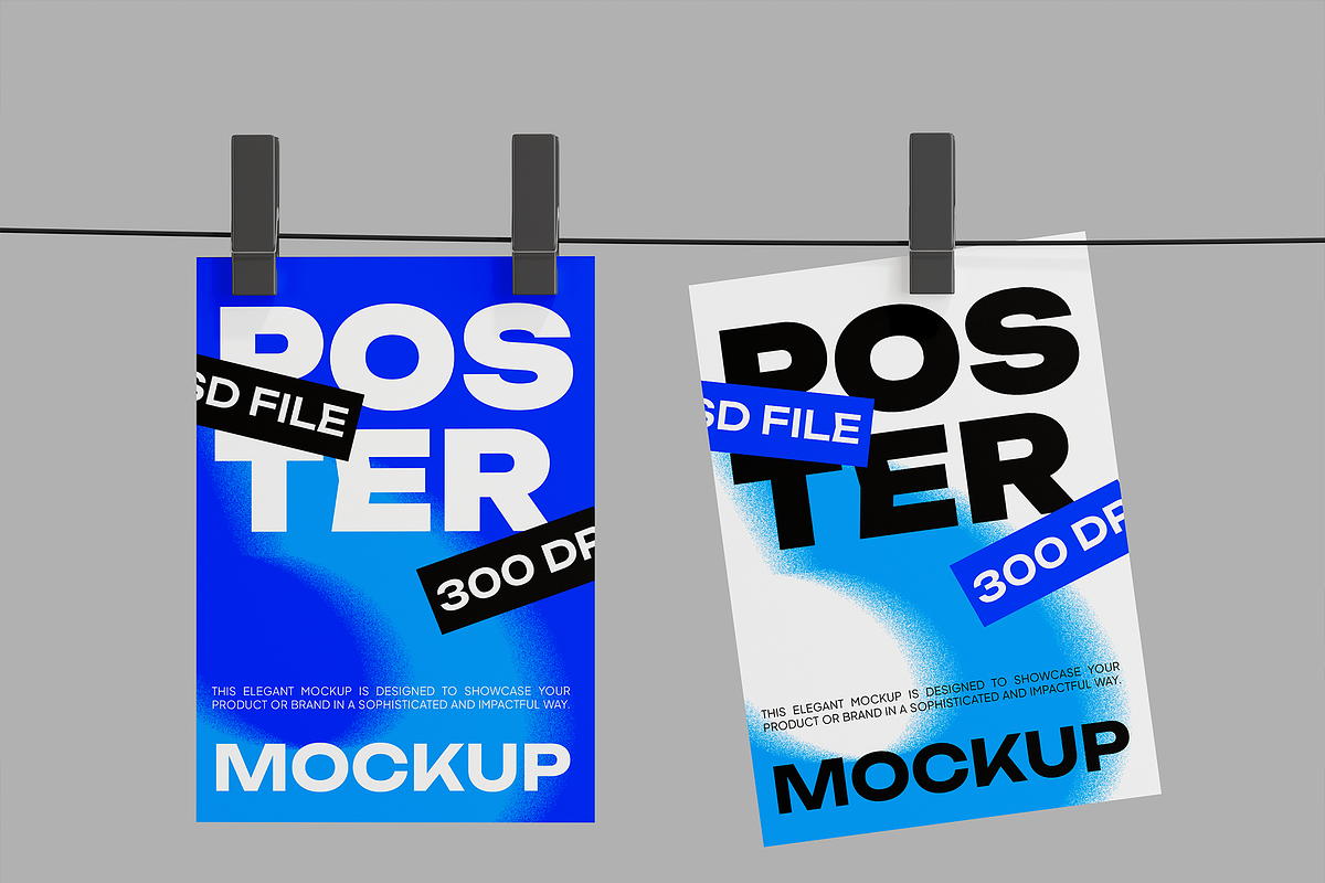 Poster with Pin Mockup, an Advertising Mockup by Permadi Creative (Photo 3 of 3)