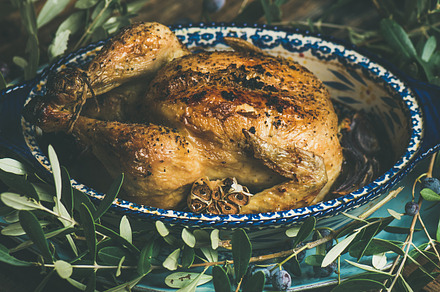 Whole roasted chicken with garlic featuring chicken, roasted, and whole, a Food & Drink Photo by Foxys