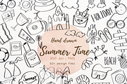 Hand drawn summer time elements, an Illustration by RimzStudio (Thumbnail 1 of 10)
