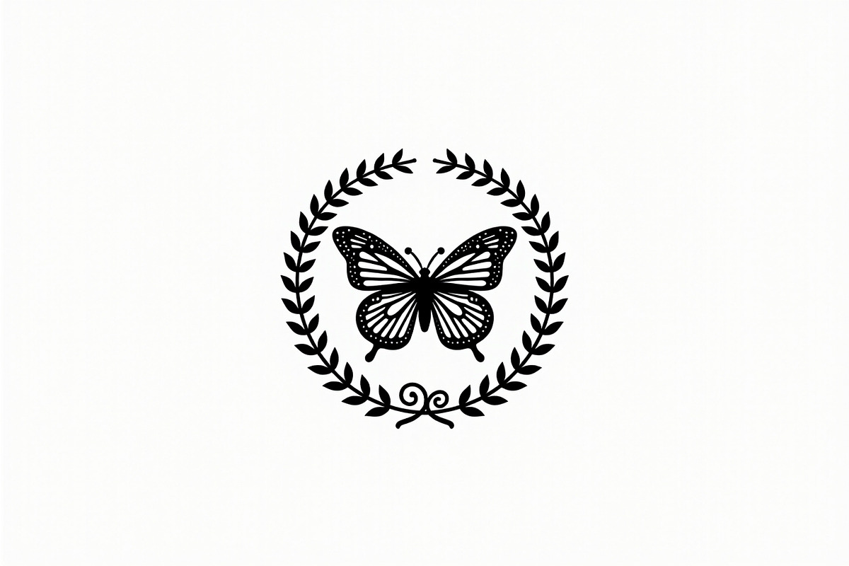 Rose Butterfly Wreath Silhouette —, an Illustration by Amazin_art (Photo 12 of 25)