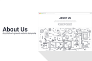 About Us Doodle Background Template, a Work Illustration by Flat Icons (Thumbnail 1 of 2)
