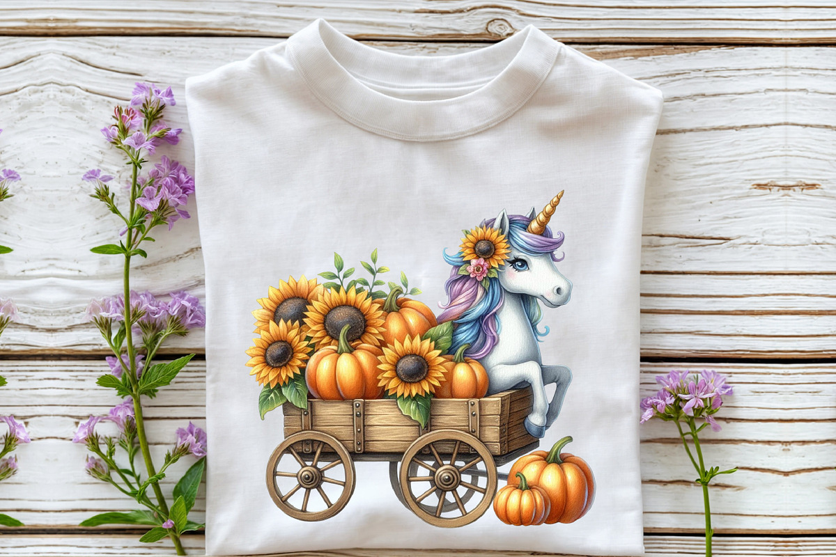 Watercolor Cute Unicorn Autumn Clipa, an Illustration by Rose Art (Photo 7 of 7)