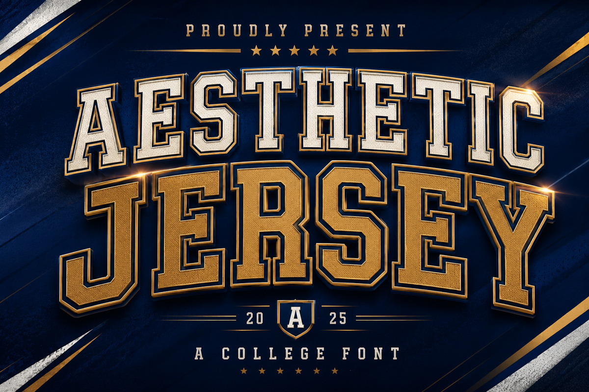 Aesthetic Jersey – Bold College Font, a Slab Serif Font by Limited.studio (Photo 1 of 6)