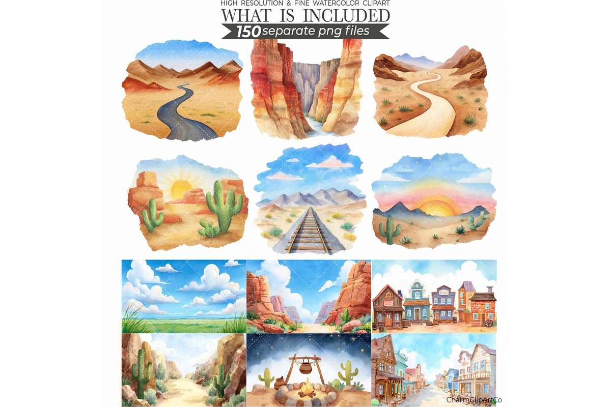 Watercolor Cowboy Clipart Bundle, an Illustration by CharmClipart (Photo 6 of 10)