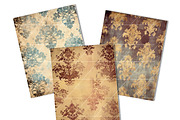Vintage Grungy Damask Digital Paper, a Background Graphic by BusyDaydesign (Thumbnail 4 of 9)