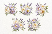 Watercolor Purple Peony Clipart, a Decorative Illustration by Nicolle's Colorful Art (Thumbnail 3 of 6)