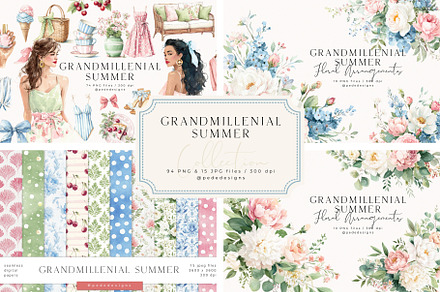 Grandmillenial Summer Collection, a Decorative Illustration by PeDe Designs