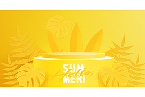Hello summer banner with round, an Illustration by art PVP - market