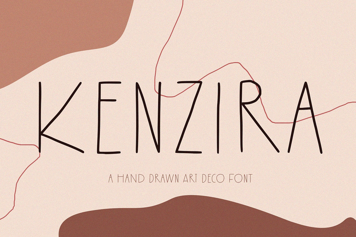 Kenzira - A Hand Drawn Art Deco Font, a Sans Serif Font by Graphicfresh (Photo 1 of 7)