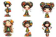 Quirky Christmas Cute Girl Clipart, an Illustration by CreationArt (Thumbnail 2 of 5)
