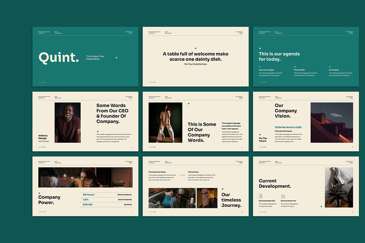 Quint Pitch Deck Keynote, a Presentation Template by Neermana (Photo 2 of 5)