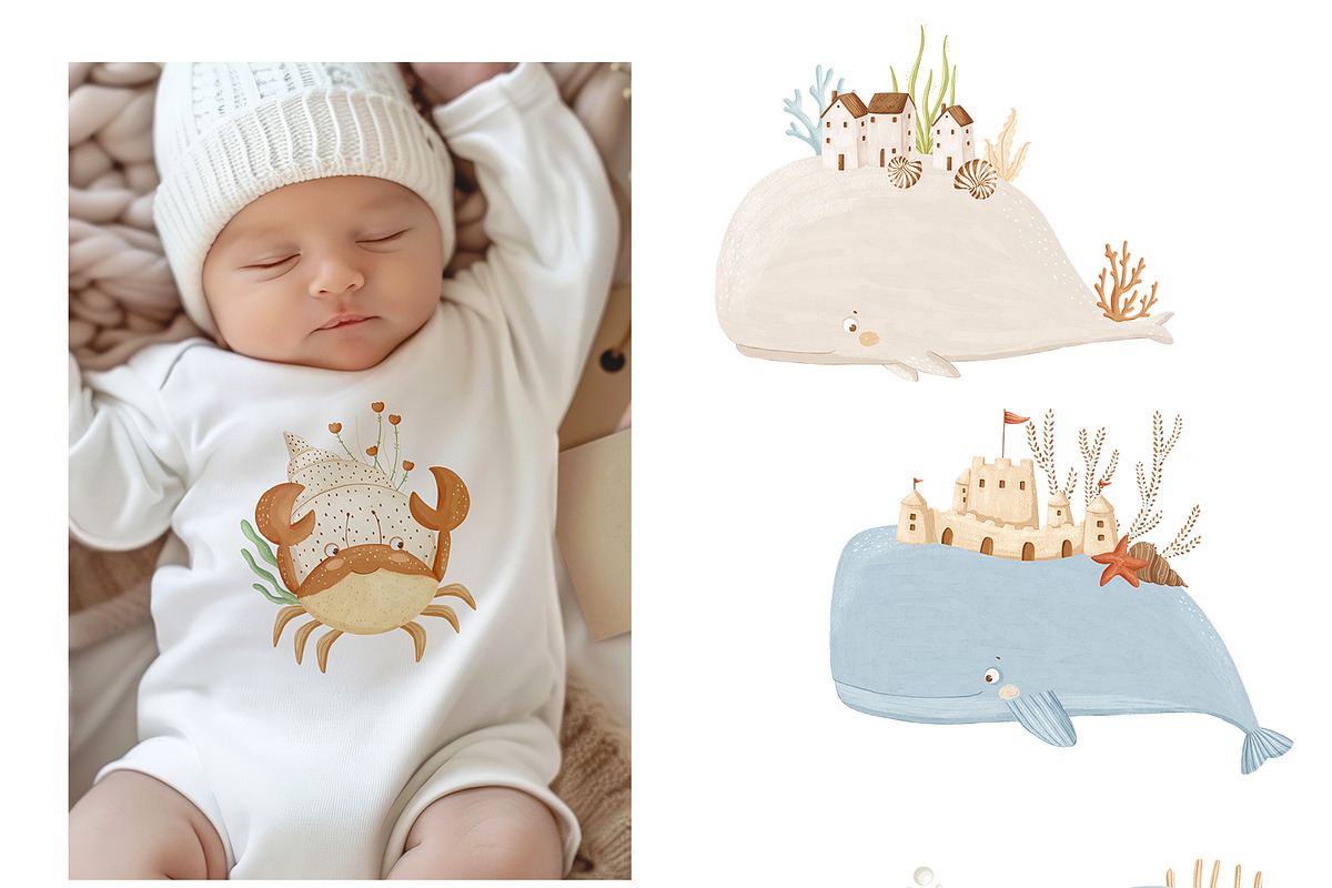 Ocean dreams - baby collection, a Decorative Illustration by polikarpovaart (Photo 6 of 17)
