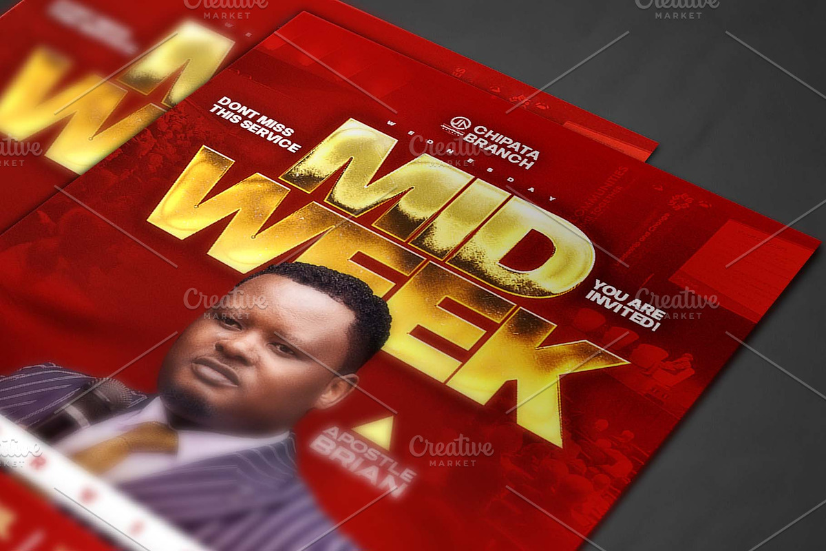 Midweek Service Church Poster Psd, a Social Media Template by church flyer templates (Photo 2 of 4)