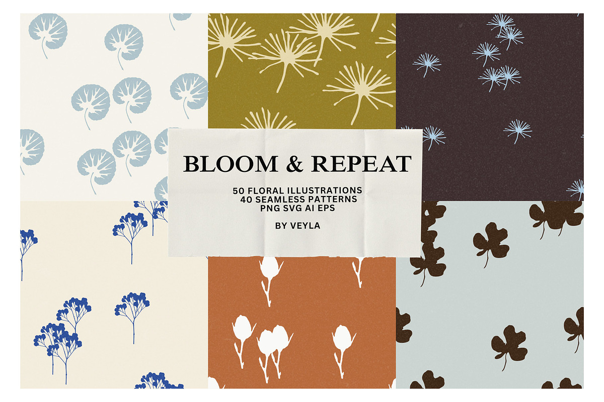 Bloom: Patterns & Illustrations, a Pattern Graphic by Veyla (Photo 2 of 23)