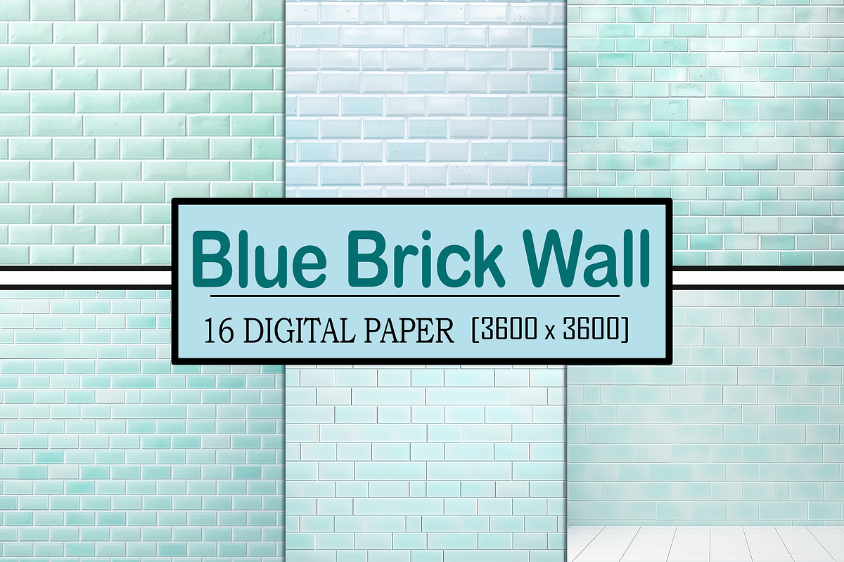 Blue Brick Wall, a Pattern Graphic by Printable Treasure (Photo 1 of 5)