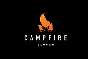 Design wood and fire logo campfire, a Branding & Logo Template by Maylianaw28