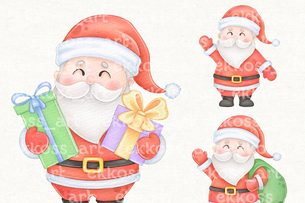 Christmas Winter Animals Clipart, an Animal Illustration by ekossa_art (Photo 2 of 7)
