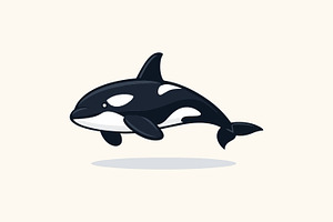 Orca in professional flat vector, an Animal Illustration by Pray Art Design Studio