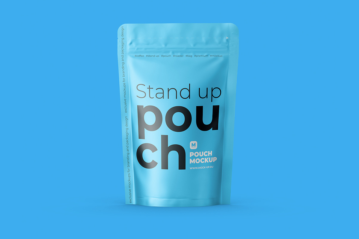 Stand Up Pouch Mockup Front view, a Cups & Container Mockup by easymock (Photo 6 of 12)