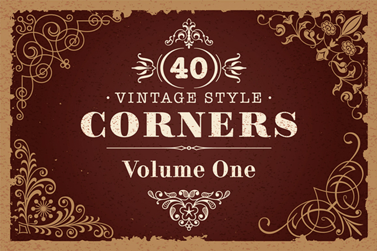 40 Vector Vintage Style Corners Set, a Background Graphic by Digiselector Design Goods (Photo 1 of 2)