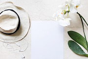 White Hat and Flower Mockup, a Hat Mockup by littleprince (Thumbnail 1 of 3)