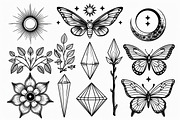 Mystical Crystal & Floral Icons Set, an Illustration by jahid234 (Thumbnail 7 of 7)