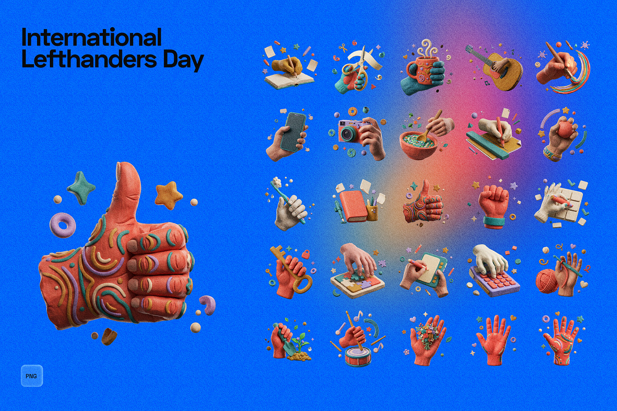 3D International Lefthanders Day, an Object Graphic by Pengedar Seni (Photo 1 of 3)