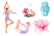 Harmony watercolor clipart set, an Illustration by masha gross (Thumbnail 1 of 4)