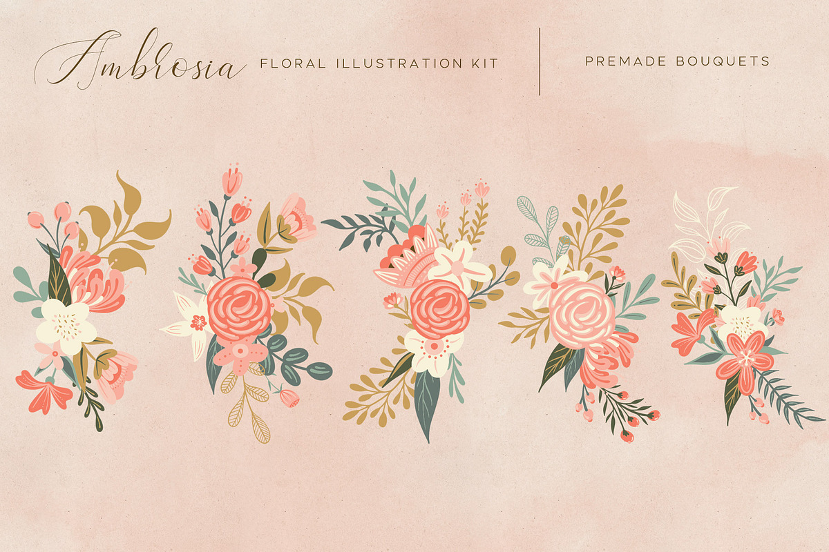 Ambrosia Floral Clip Art Kit, an Illustration by Eclectic Anthology (Photo 6 of 14)
