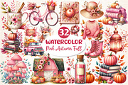 Pink Autumn Fall Clipart, an Illustration by Dream Creation (Thumbnail 1 of 6)