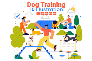 10 Dog Training Illustration, an Animal Illustration by denayunebgt