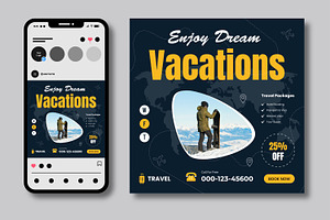 Vacation Holiday Tour Social Media, a Social Media Template by MightyDesign