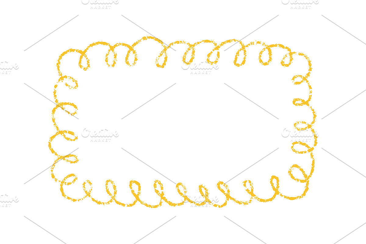 Crayon Chalk Doodle Scalloped Frames, an Object Graphic by Elena Pimukova (Photo 3 of 11)