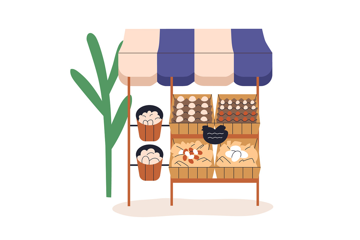 Farmers market stalls set + banners, a Food Illustration by Good Studio (Photo 4 of 11)
