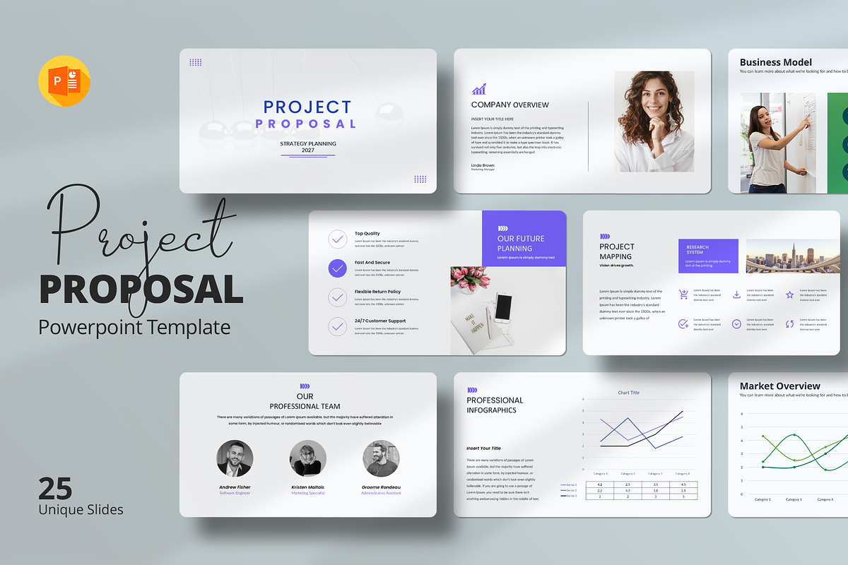 Project Proposal PowerPoint Template, a Presentation Template by Design Vault (Photo 1 of 4)